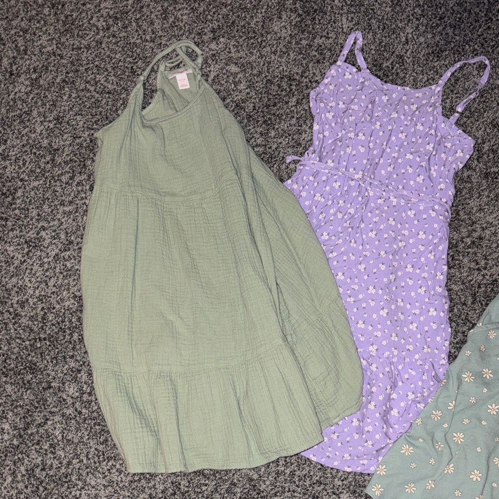Green and Purple Sundresses
